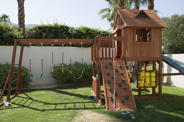 Playhouse for children in backyard