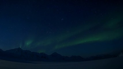 night in arctic. northen lights in 4k.