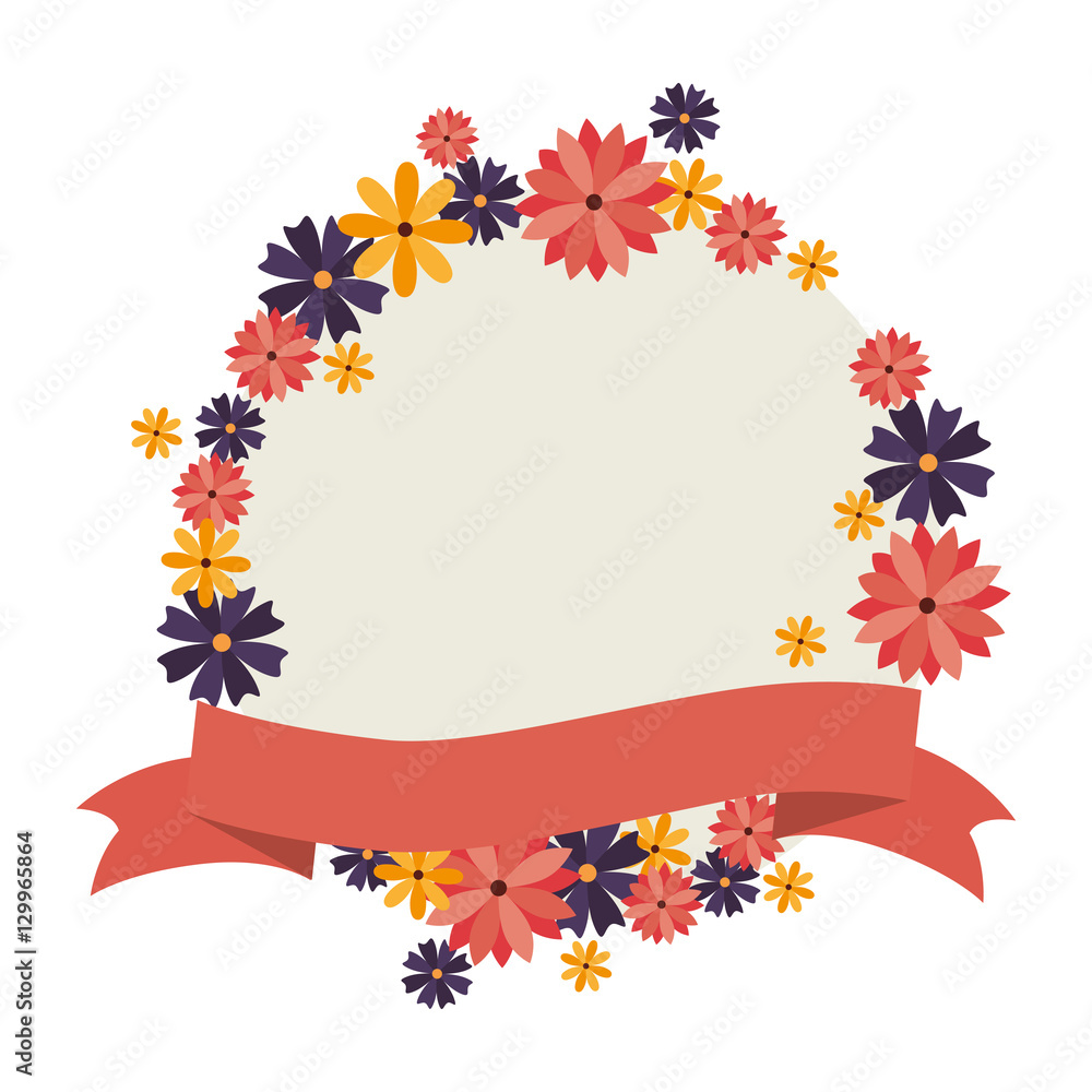 cute floral decoration card vector illustration design
