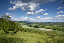 Summer View East Along The Surrey Hills, From White Down, Dorking In The Distance, North Downs, Surrey