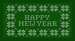 Happy New Year. Knitted fabric. Green