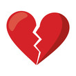 red heart broken sad separation vector illustration eps 10