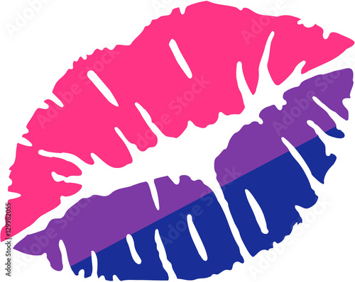 Fotomural Kiss with bisexual pride flag