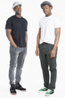 © moodboard - Portrait of two young African American men in casuals over gray background