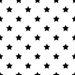 Wall Mural - Seamless stars pattern black and white background