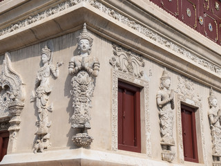 beautiful sculpture decorated on the wall in Pra-sing temple ,Ch