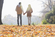 © MDBPIXS - Rear view of couple holding hands in park during autumn