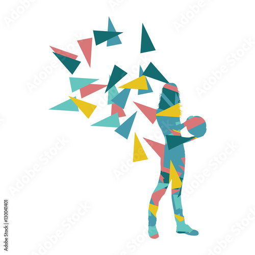 Download Bowler woman bowling vector background illustration concept made - Buy this stock vector and ...