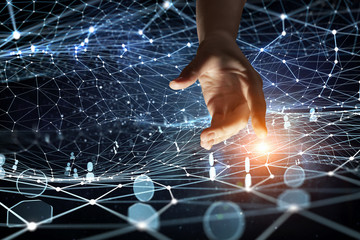 Wall Mural - creating technologies for connection . mixed media