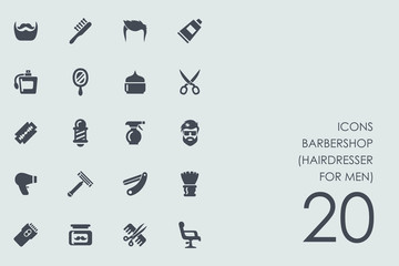 Wall Mural - Set of barbershop (hairdresser for men) icons