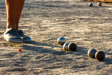 Petanque game.