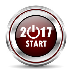 Aufkleber - Start 2017 new year vector icon.
