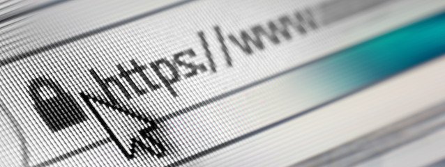 Closeup of Http Address in Web Browser in Shades of Blue - Shallow Depth of Field, border design panoramic banner
