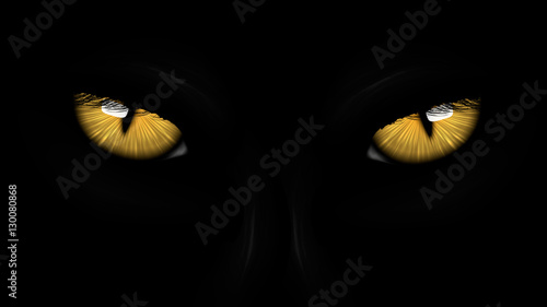 Cuadros en Lienzo yellow eyes black Panther