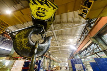 Powerful hook crane close-up.