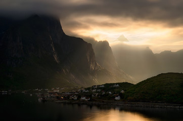 Wall Mural - reine sunset