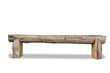 Bench on white background, wooden log home style bench