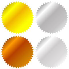 Aufkleber - Flat gold, silver, bronze badge, award icons