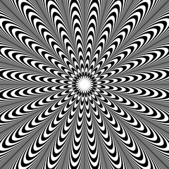 Poster - Abstract element with radiating lines. Monochrome concentric, ra