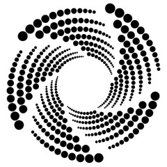Aufkleber - Circle halftone element, circular half-tone pattern. Spiral, vor