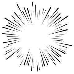 Poster - Comic explosion effect. Radiating, radial lines. Starburst, sunb
