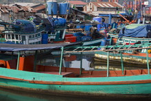 Fishing Village In Sihanoukville Port, Sihanouk Province, Cambodia