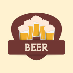 Poster - beer glasses drink label vector illustration eps 10