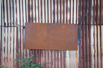 Wall Mural - Old metal sheet roof texture. Pattern of old metal sheet. Metal sheet texture. Rusty metal sheet texture.