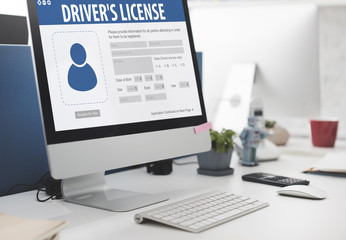 Wall Mural - drivers license registeration application webpage concept