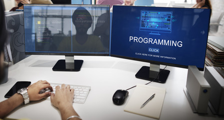 Wall Mural - programming data development device digital concept