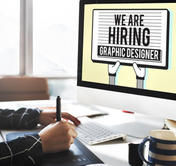 Sticker - Hiring Graphic Designer Creative Sketch Visual Concept