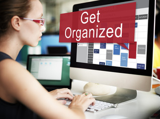 Wall Mural - Get Orgaized Management Set Up Organization Plan Concept