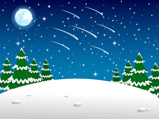 Christmas background in night meteor