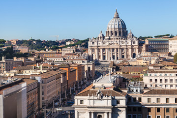 Wall Mural - St Peter's Basilica and street via Conciliazione