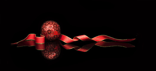 Christmas decor red, black background