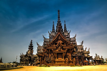 Exterior View Of Sanctuary Of Truth In Pattaya, Thailand