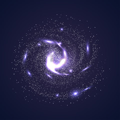 Wall Mural - Image of galaxies, nebulae, cosmos, and effect tunnel spiral galaxy