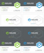 © vadimsoloviev - modern gray business cards, green and blue colors, letter e