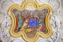 Virgin And Holy Ghost In Saint-Nicolas De Veroce Church, Haute Savoie, France