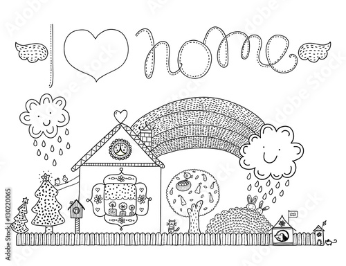 Home Sweet Home Coloring Pages Buy This Stock Vector And
