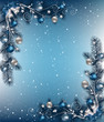 Christmas background with fir and snowflakes