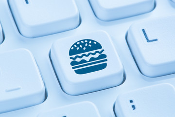 Wall Mural - computer hamburger cheeseburger fast food essen online bestellen