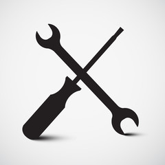 Poster - Screwdriver and Wrench Icon. Vector Tools Symbol.