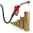 3d Zapfhahn, ansteigende Benzinpreise, Energiekosten