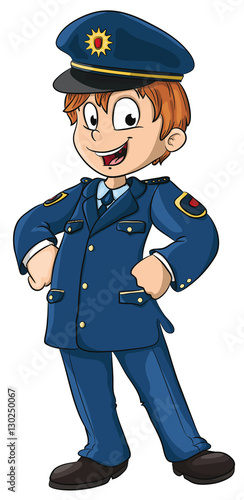 Fotografie, Obraz Vektor Illustration eines kleinen Polizisten