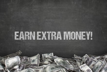 Earn Extra Money Text On Black Background