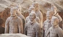 Terracotta Warrior Figures In The Tomb Of Emperor Qinshihuang, Xi'an, Shaanxi Province, China