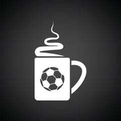 Canvas Print - Football fans coffee cup with smoke icon