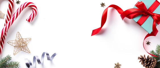 Wall Mural - christmas holiday decoration element; christmas border with fir