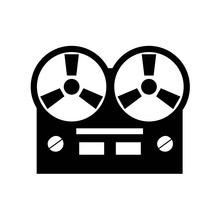Old Reel Tape Recorder Icon.